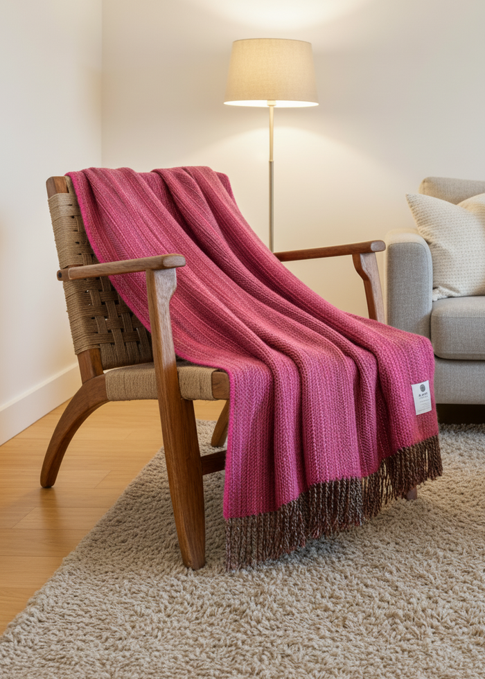 McNutt Pure Wool Throw | Peony