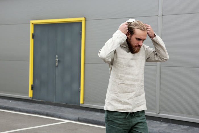 Men’s Linen Hoodie BALSA - US WAREHOUSE