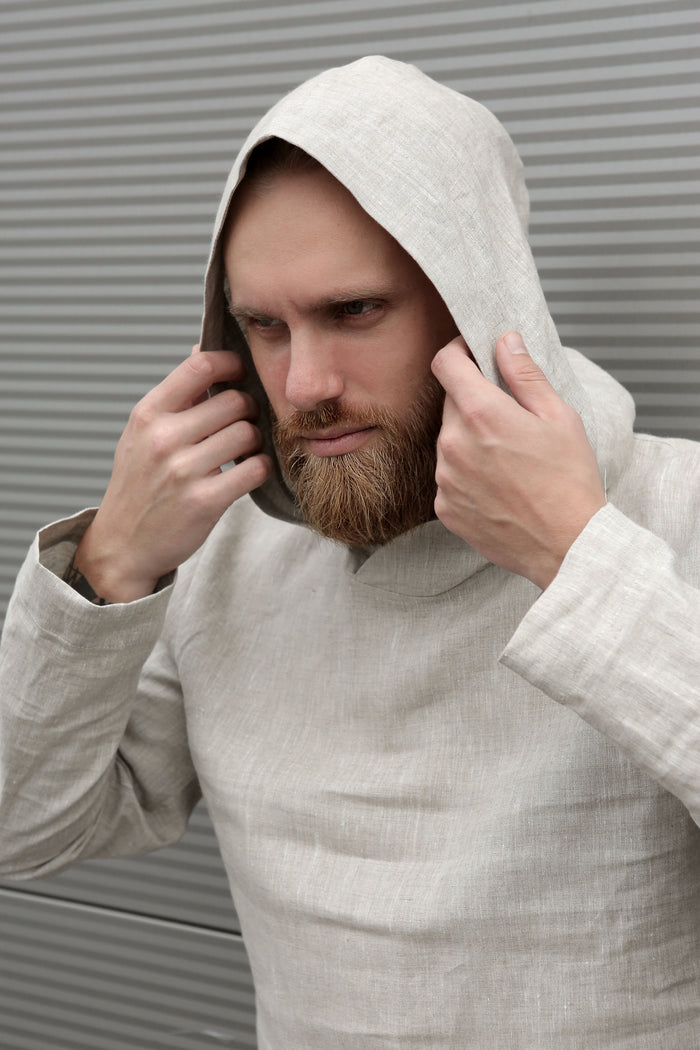 Men’s Linen Hoodie BALSA - US WAREHOUSE