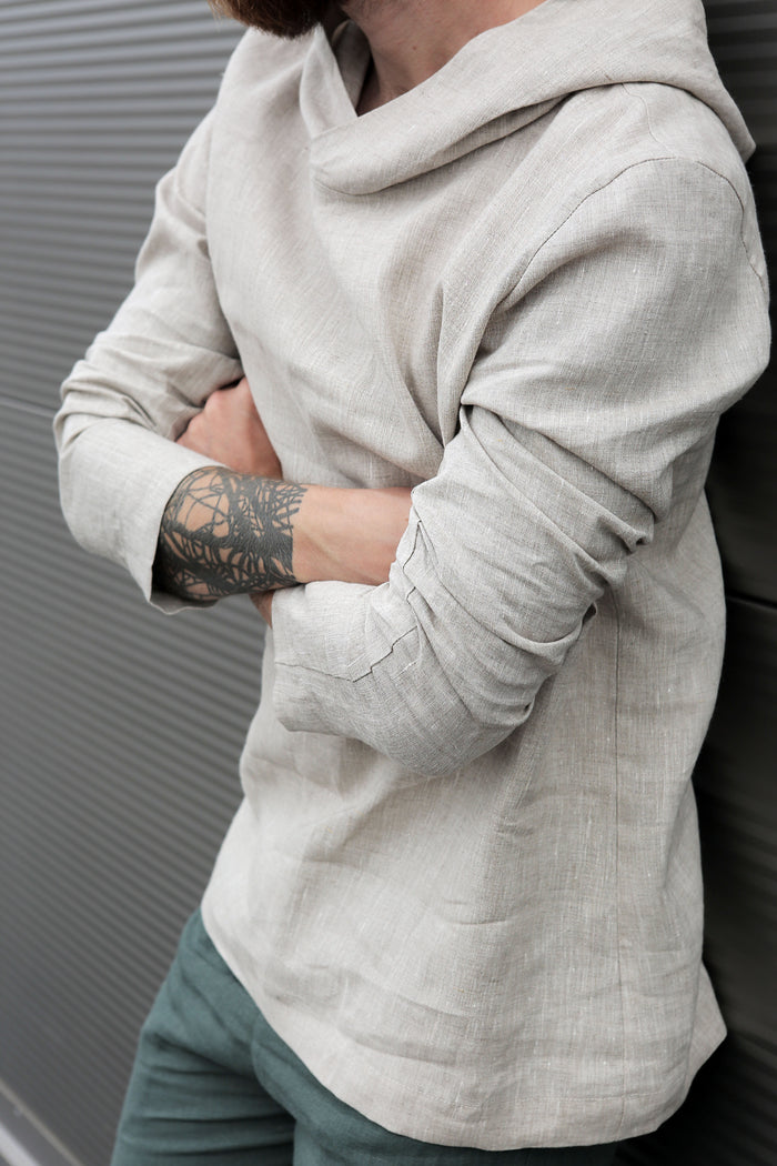 Men’s Linen Hoodie BALSA - US WAREHOUSE