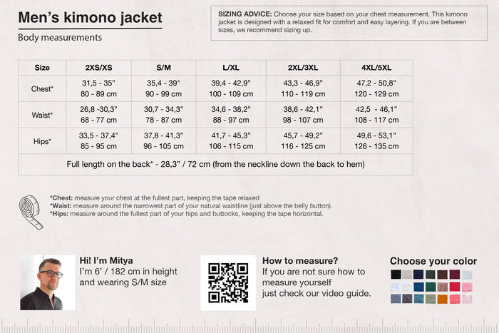 Mens Linen Kimono Jacket TANSY in Light grey