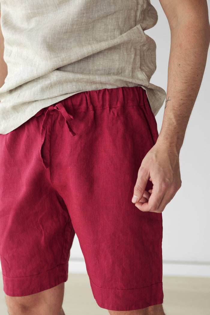 Men’s linen shorts ASH in Red