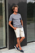 Men’s Linen T-Shirt LINDEN in Light grey