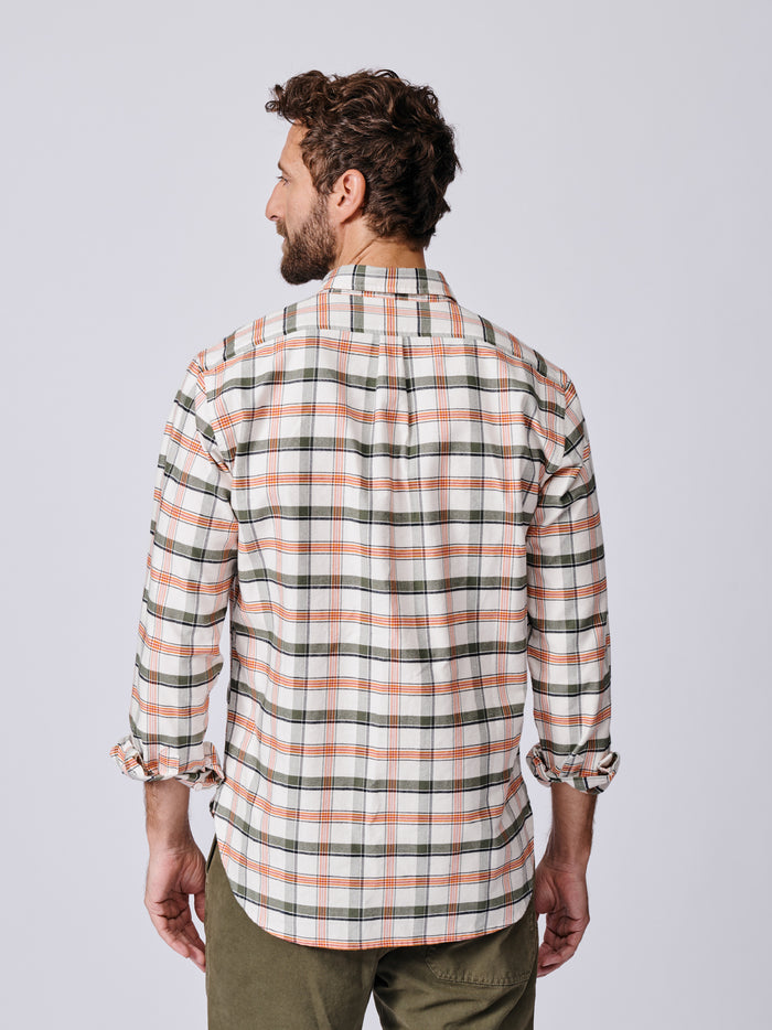Aubin Vintage White Check Merton Brushed Oxford Button Down Shirt | Checked Shirt