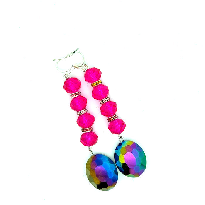 Style the Metallic Purple Crystal Earrings exclusively at Born To Glam