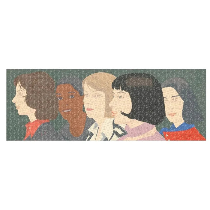 Completed Panoramic Puzzle with 1000 pieces with image of five women by Alex Katz