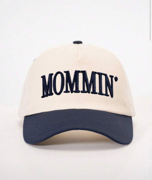 "Mommin" Embroidered Two-Tone Baseball Cap
