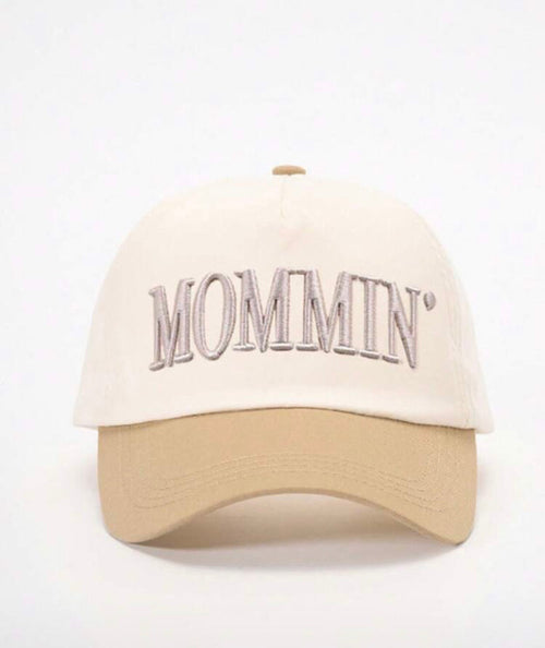 "Mommin" Embroidered Two-Tone Baseball Cap
