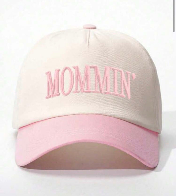 "Mommin" Embroidered Two-Tone Baseball Cap