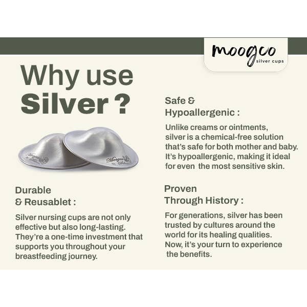 MOOGCO 925k Silver Nursing Cups Nipple Shields