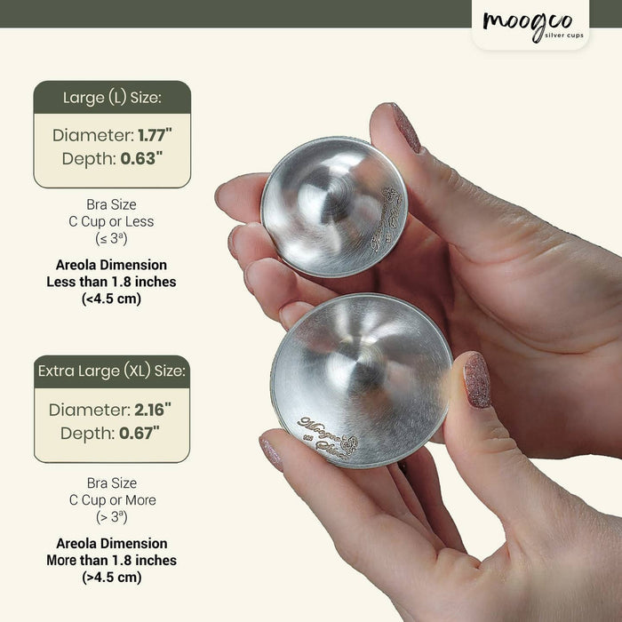 MOOGCO 925k Silver Nursing Cups Nipple Shields