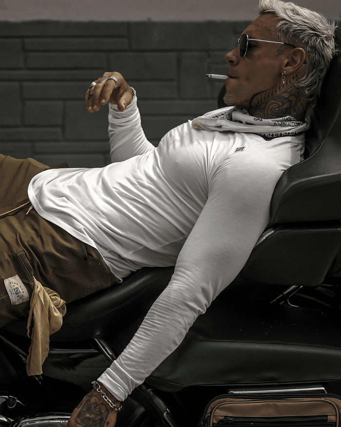 MOTO LONG SLEEVE - WHITE
