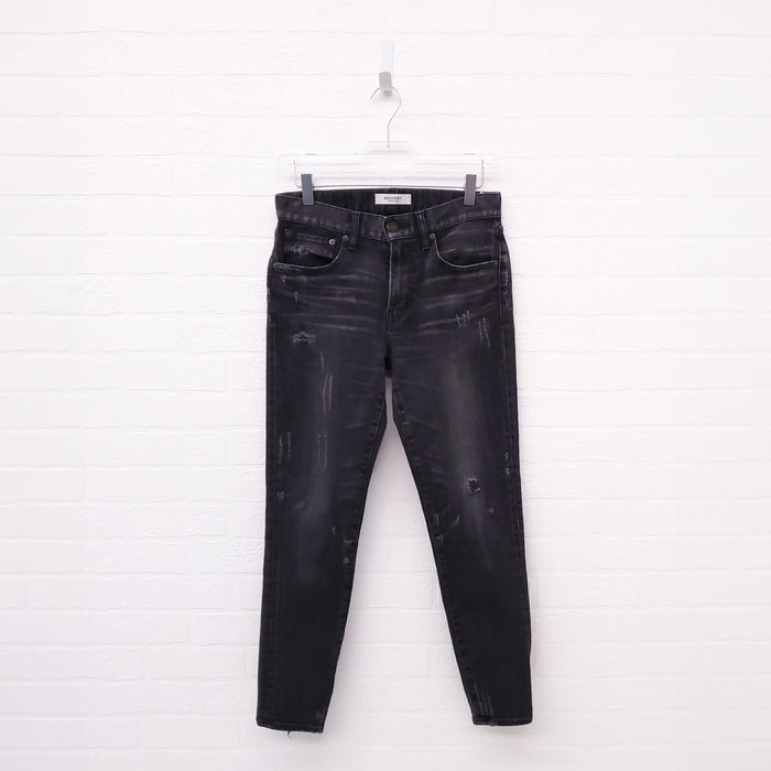 MOUSSY DISTRESSED DARK GREY DISTRESSED JEANS - SIZE 26