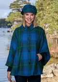 Mucros Country Cape | Blue Green Check