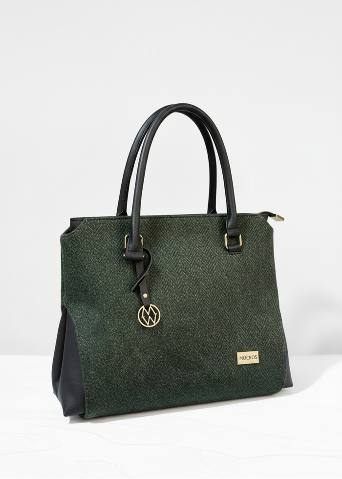 Mucros Emily Bag | Green Herringbone
