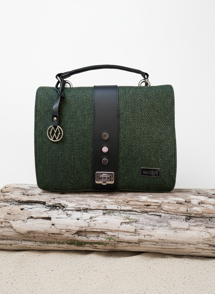 Mucros Fiona Bag | Green Herringbone