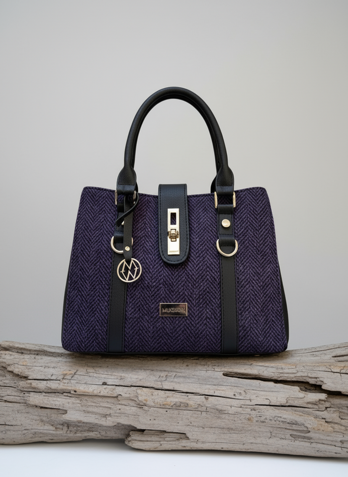 Mucros Jessica Bag | Purple Herringbone