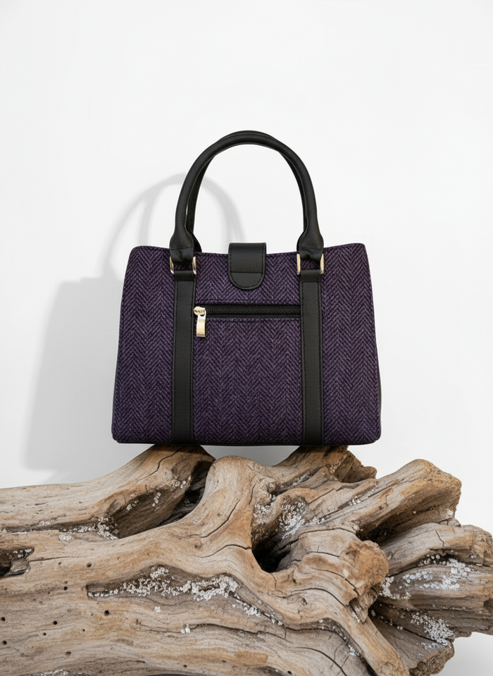 Mucros Jessica Bag | Purple Herringbone