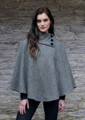 Gray Herringbone Mucros Irish Poncho