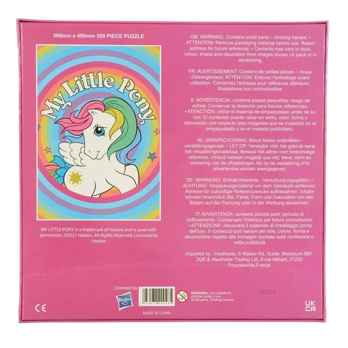 Back of the box of My Little Pony jigsaw puzzle
