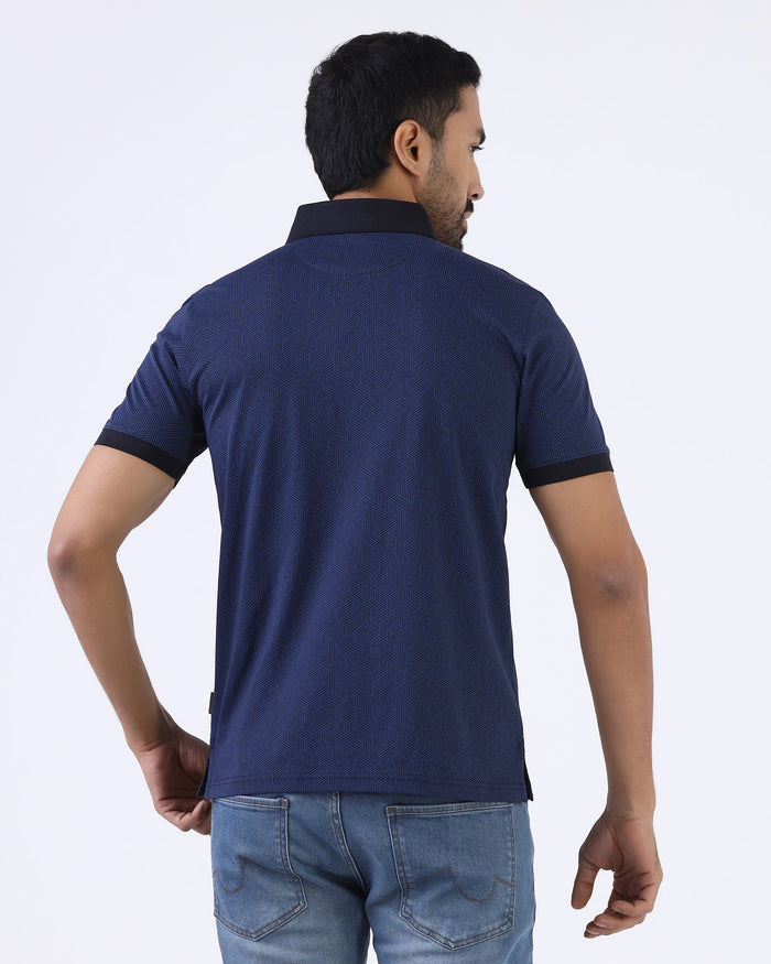 Navy Printed Polo - Sign