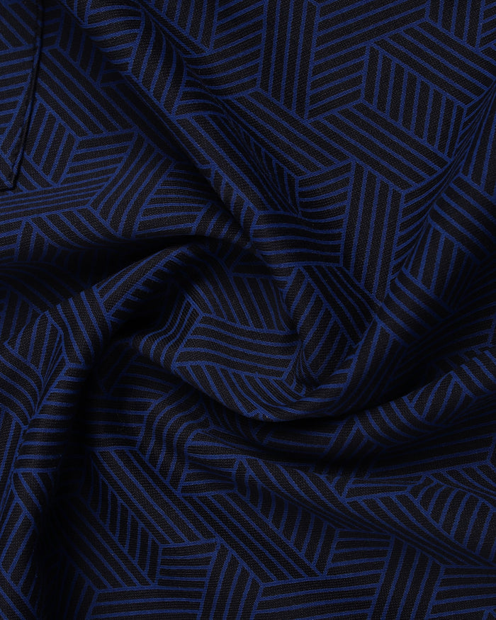 Navy Printed Polo - Sign