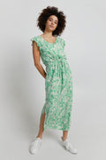 Nicola V-Neck Dress (Green)