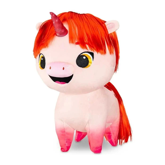 Not Quite Narwhal Pixie plush soft toy pink and red unicorn animal soft toy