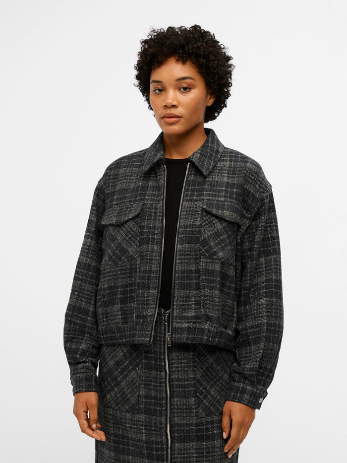 ODIL CROPPED JACKET (DARK GREY/MELANGE)