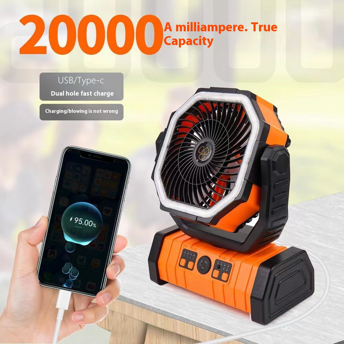Outdoor Power Bank Camping Fan - Stay Cool, Charged, and Illuminated on Your Adventures - RFE Marketing Ventures