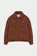 OVERSIZED FAUX SUEDE WESTERN JACKET - TAN