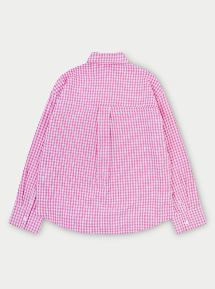 OVERSIZED GINGHAM SHIRT - PINK