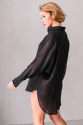 Oversized Linen Shirt CLOVER Black