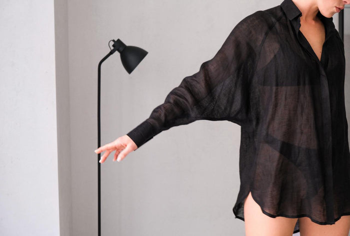 Oversized Linen Shirt CLOVER Black