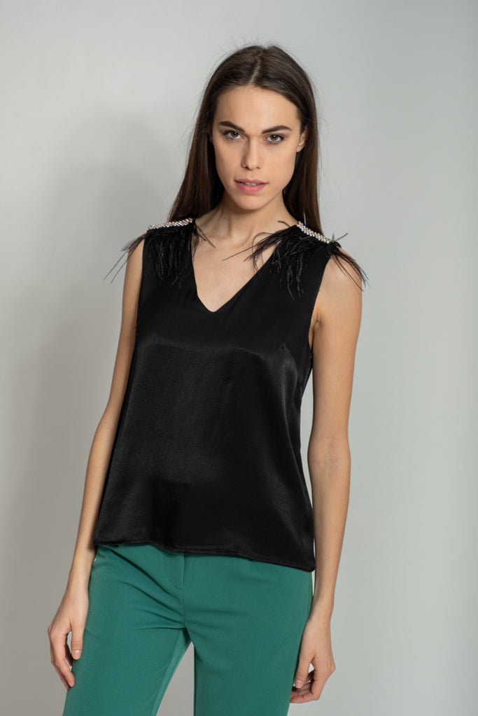 PABLITA SLEEVELESS TOP (BLACK)k