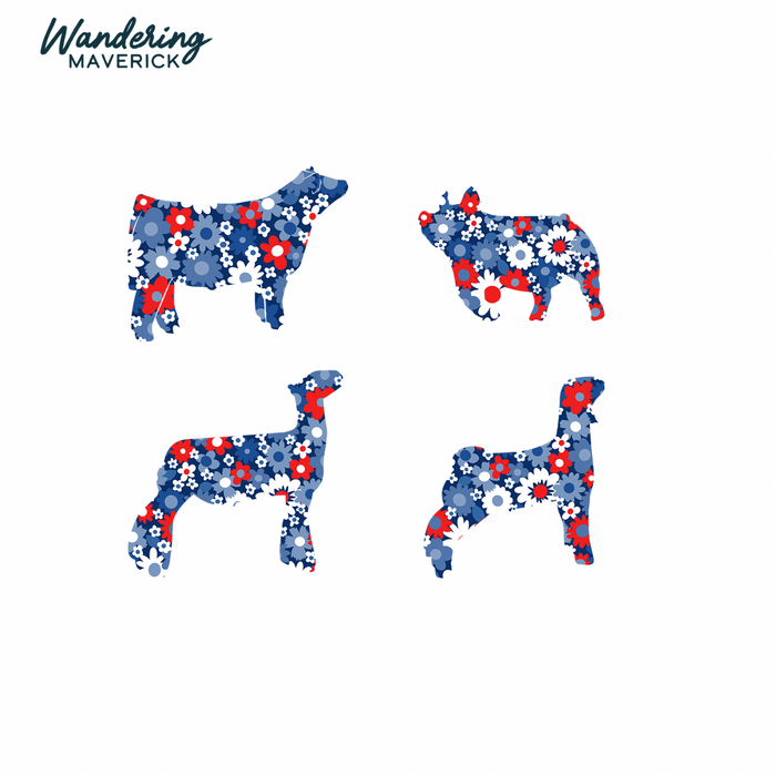 Patriotic Daisy-CHOOSE YOUR ANIMAL– Infant/Toddler/Youth