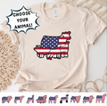 Patriotic Flag-CHOOSE YOUR ANIMAL- Bella Canvas T-Shirt