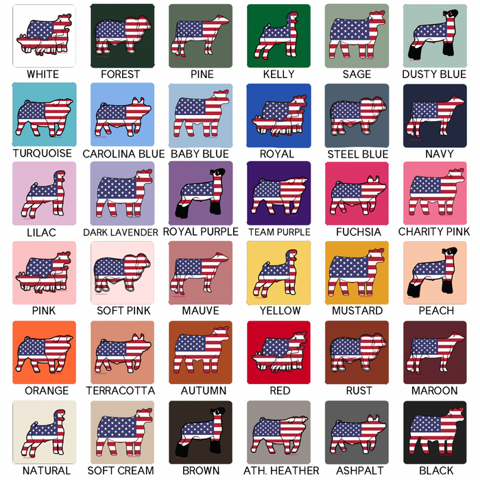 Patriotic Flag-CHOOSE YOUR ANIMAL- Bella Canvas T-Shirt