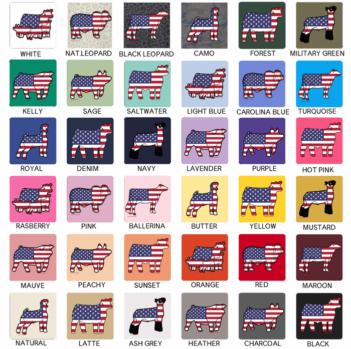 Patriotic Flag-CHOOSE YOUR ANIMAL– Infant/Toddler/Youth