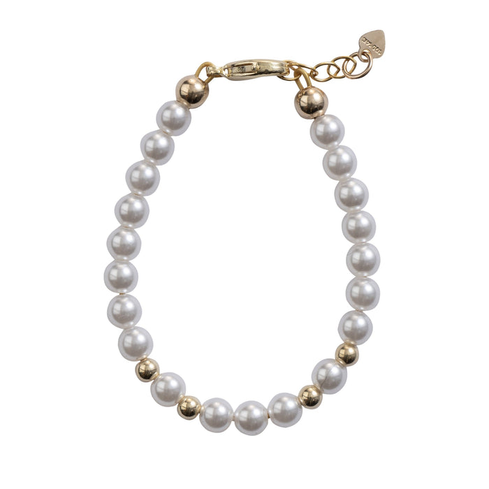 Pearl Luster with White Beads / Size 3" - Newborn