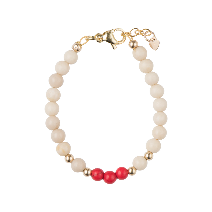 Dye Jade with Red Beads / Size 3" - Newborn