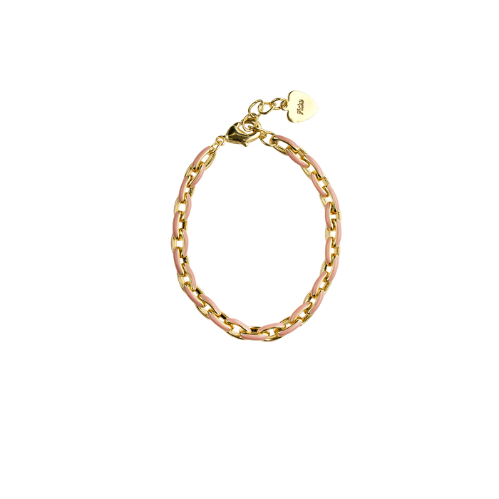 Enamel Pink and Gold Plated Links / Size 3" - Newborn