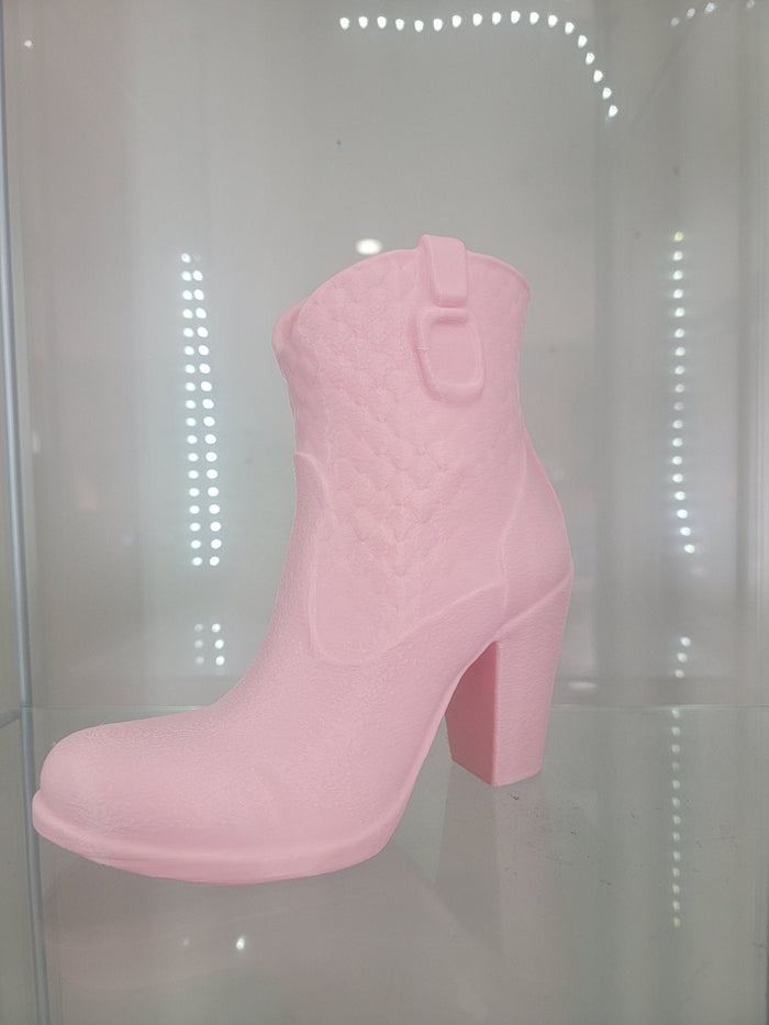 Pink Boot Makeup Brush Holder - Glamorous 3D-Printed Vanity Organizer - RFE Marketing Ventures