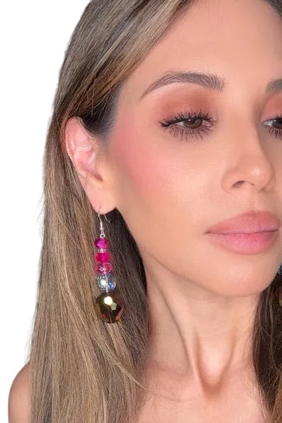 Style the Pink Purple Oval Drop Earring exclusively at Born To Glam