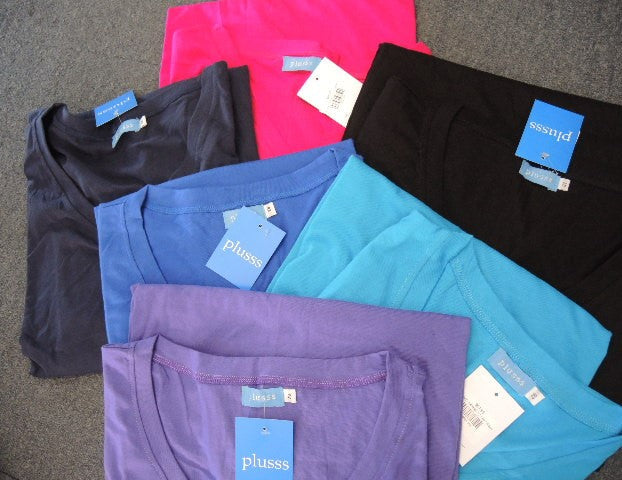 Plusss Long Length V neck T Shirt (Many Colours)