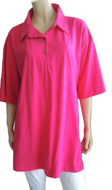 Plusss Stretch Cotton Polo Top (Many Colours)