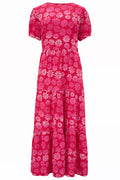 Polly Batik Tiered Dress | Cosmos Floral (Pink)