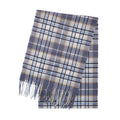 Premium 100% Pure Cashmere Wide Fringed Scarf - BROKEN GINGHAM - Heritage Of Scotland -