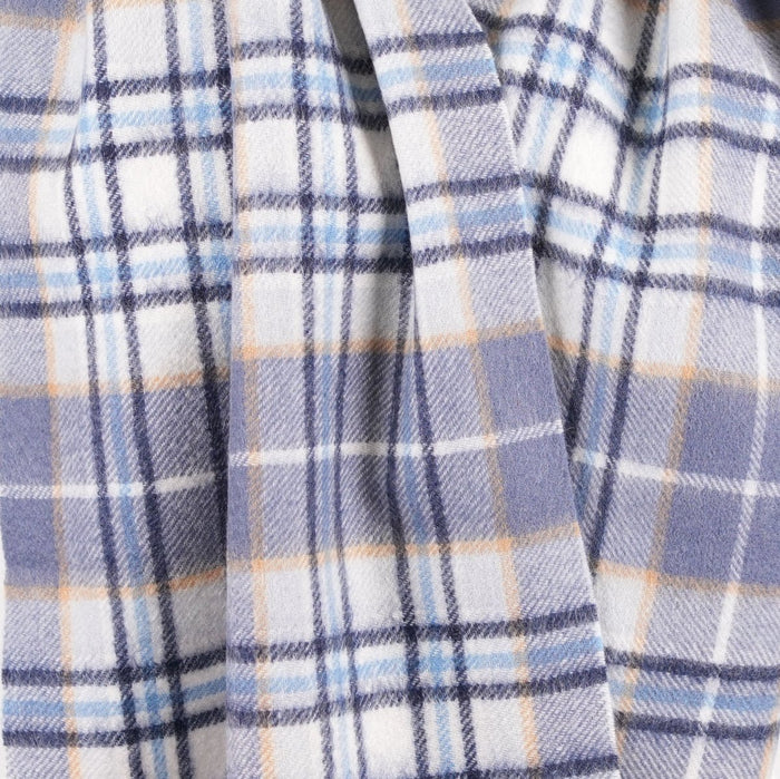 Premium 100% Pure Cashmere Wide Fringed Scarf - BROKEN GINGHAM - Heritage Of Scotland -