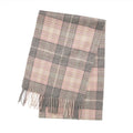 Premium 100% Pure Cashmere Wide Fringed Scarf - MACKELLAR PINK - Heritage Of Scotland -